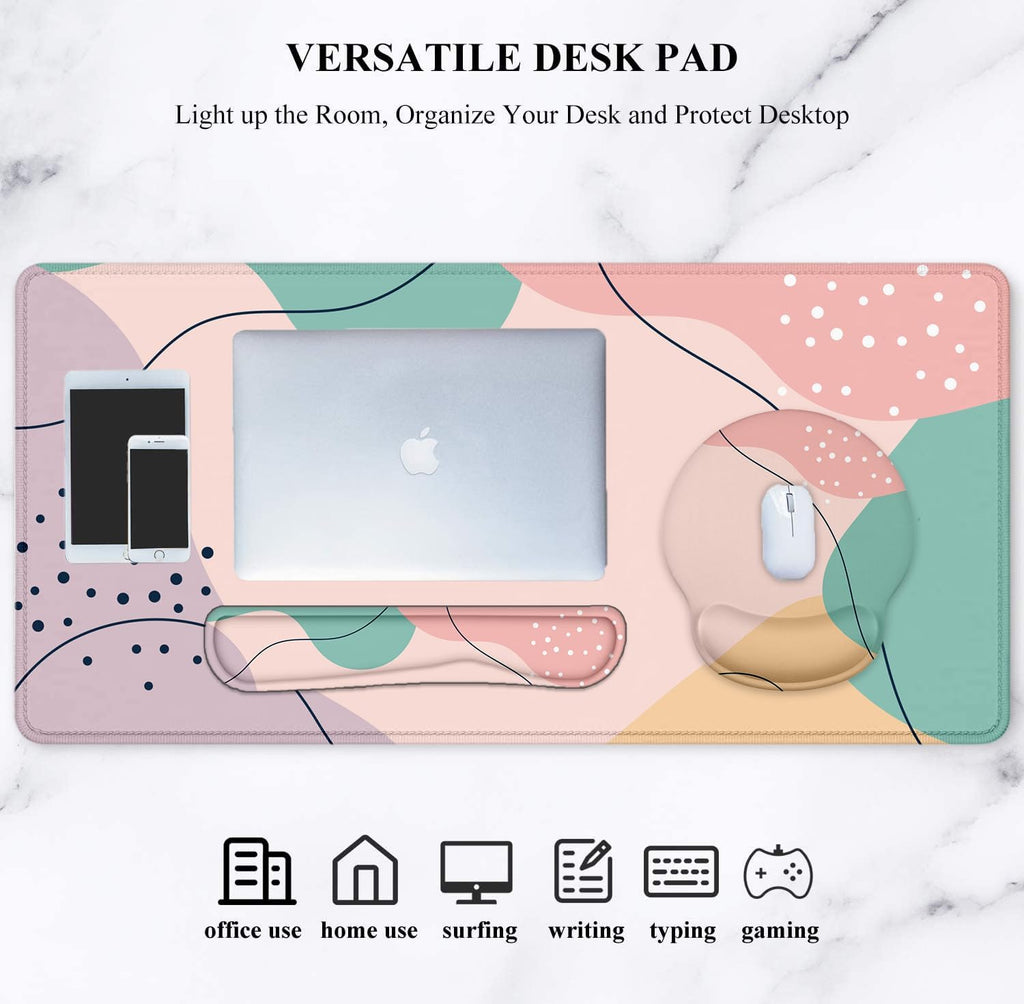 Large Desk Mat, Mouse Pad with Wrist Support, Keyboard Wrist Rest Set - Image 8