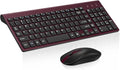 cimetech EasyTyping KF10 Wireless Keyboard and Mouse Combo, [Silent Scissor Switch Keys][Labor-Saving Keys] Ultra Slim Wireless Computer Keyboard and Mouse, Easy Setup for PC/Laptop/Windows - Wine Red by cimetech