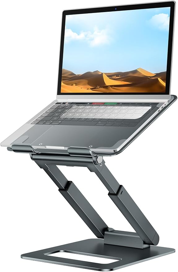 tounee Laptop Stand for Desk Adjustable Height, Telescopic Computer Stand with Pull Out Design Ergonomic Laptop Riser Fits All Laptops 10-17"-Gray by tounee