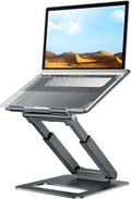 tounee Laptop Stand for Desk Adjustable Height, Telescopic Computer Stand with Pull Out Design Ergonomic Laptop Riser Fits All Laptops 10-17"-Gray by tounee