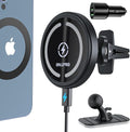 OHLPRO for MagSafe Car Mount Charger iPhone Wireless Car Charger, Stick on Dashboard Magnetic Phone Holder Mount for iPhone 17 Pro Max 16 15 14 Series, 15W Fast Charging, Aluminum Shell by OHLPRO