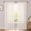 Cream Sheer Curtains 84 Inches Long 2 Panels for Living Room 52 Wide | Sheer White Curtains for Bedroom, Elegant Airy Light Filtering Window Treatments, Rod Pocket, 2pcs Each Panel 52" W x 84" L by OWENIE