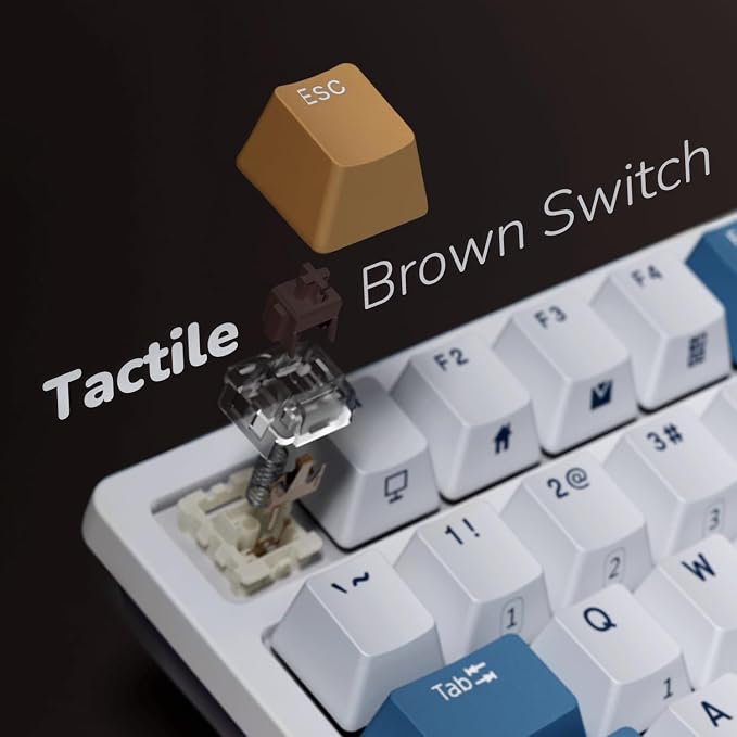 RK ROYAL KLUDGE RK98 Wireless Mechanical Keyboard, 100 Keys 98% Layout with Custom Switches Hot Swappable, Tri-Mode BT5.1/2.4G/USB-C Full Size Gaming Keyboard with Numpad RGB, Brown Switch - Image 5