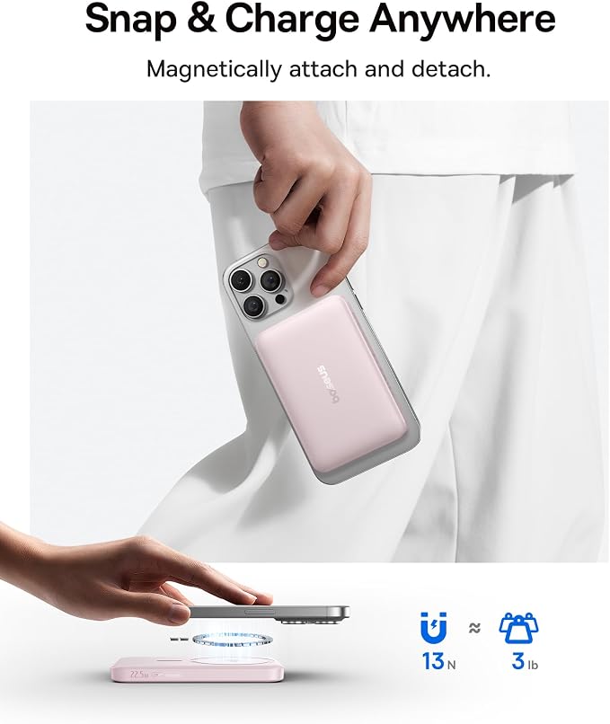 Baseus for MagSafe Portable Charger, Qi2 Certified 15W Wireless Magnetic Power Bank 10000mAh with USB-C Cable 22.5W PD Charging, Battery Pack Compatible with iPhone 17/16/15/14/13 Pro/Pro Max Series - Image 6