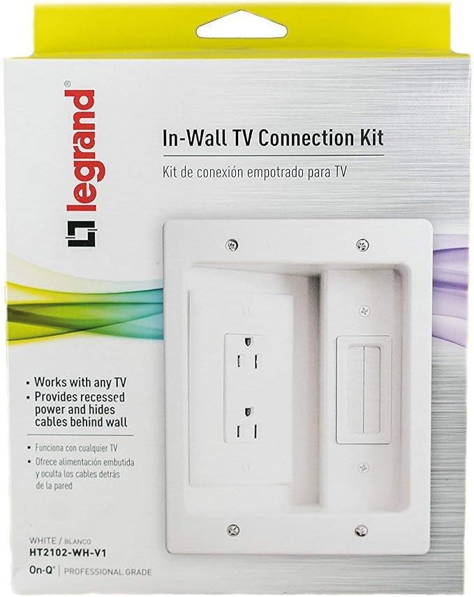 Legrand – OnQ in-Wall Cable Management Kit for Power & Low Voltage Cords – Hides TV or Display Cables Retrofit Behind the Wall – UL Listed TV Cord Hider w/DIY Install & Included Hardware – HT2102WHV1 - Image 9