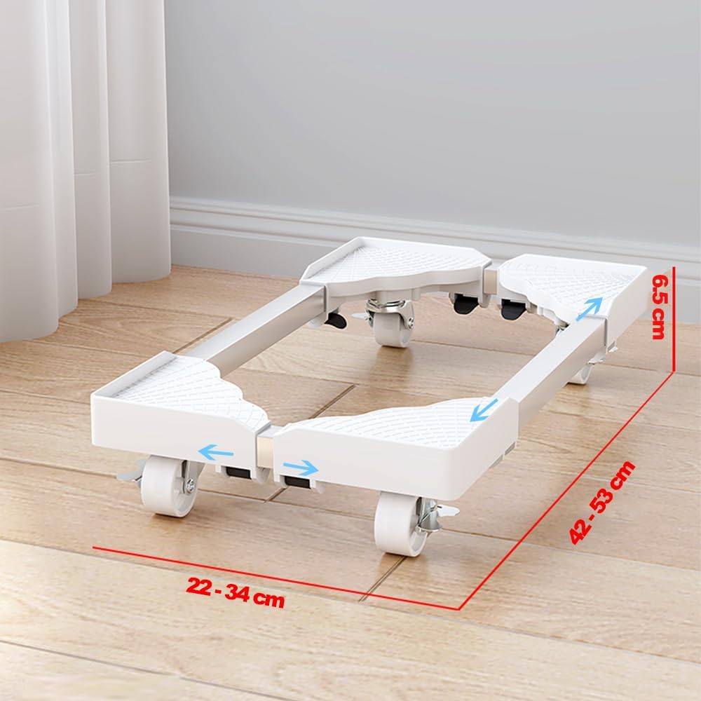 White Mobile CPU Stand, Adjustable PC Tower Stand - Image 2