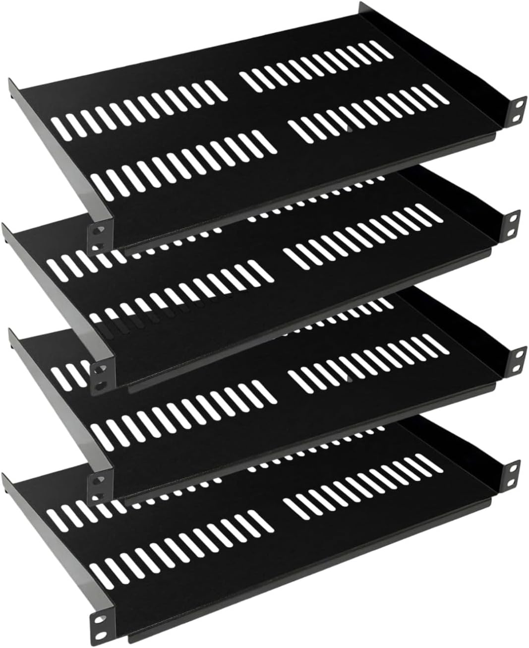OREI 1U Universal Vented Rack Shelf, 19-Inch SPCC, 22kg Capacity, 4-Pack by OREI