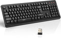TECKNET Wireless Keyboard, 2.4G Silent Full-Size Keyboard with Number Pad | Ergonomic Keys & Adjustable Feet, Compatible with Laptop, PC, Desktop, Notebook, Windows 11/10/8/7 –Black by Tecknet