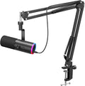 TONOR Dynamic Gaming Microphone XLR/USB Mic with AI Noise Cancellation | Boom Arm Set, RGB, Tap Mute, 3.5mm Jack, Gain Control, Microfono for Content Creators, Black, TD510 AIR S H+ by TONOR