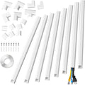 Yecaye 125In Cord Covers for Wall Mounted TV, W0.98in H0.51in, White | Medium Cord Hider for 3 Cords, Cable Management Kit, Wire Hiders Concealer on Wall by Yecaye
