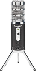 SAMSON Technologies Satellite USB/iOS Condenser Microphone | Dual 16mm condenser capsules with 24-bit/96kHz audio and fold-back legs for streaming, podcasting and recording by Samson