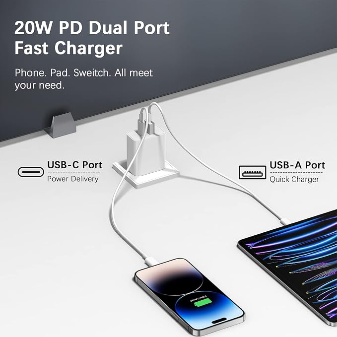 [4 Pack] USB C Charger Block Charging Block Type C Charger | 20W Wall Chargers for iPhone Air/17/17 Plus/17 Pro/17 Max/16/16 Plus/16 Pro Max/15/15 Pro Max/14/13/12/Samsung/Android - Image 7