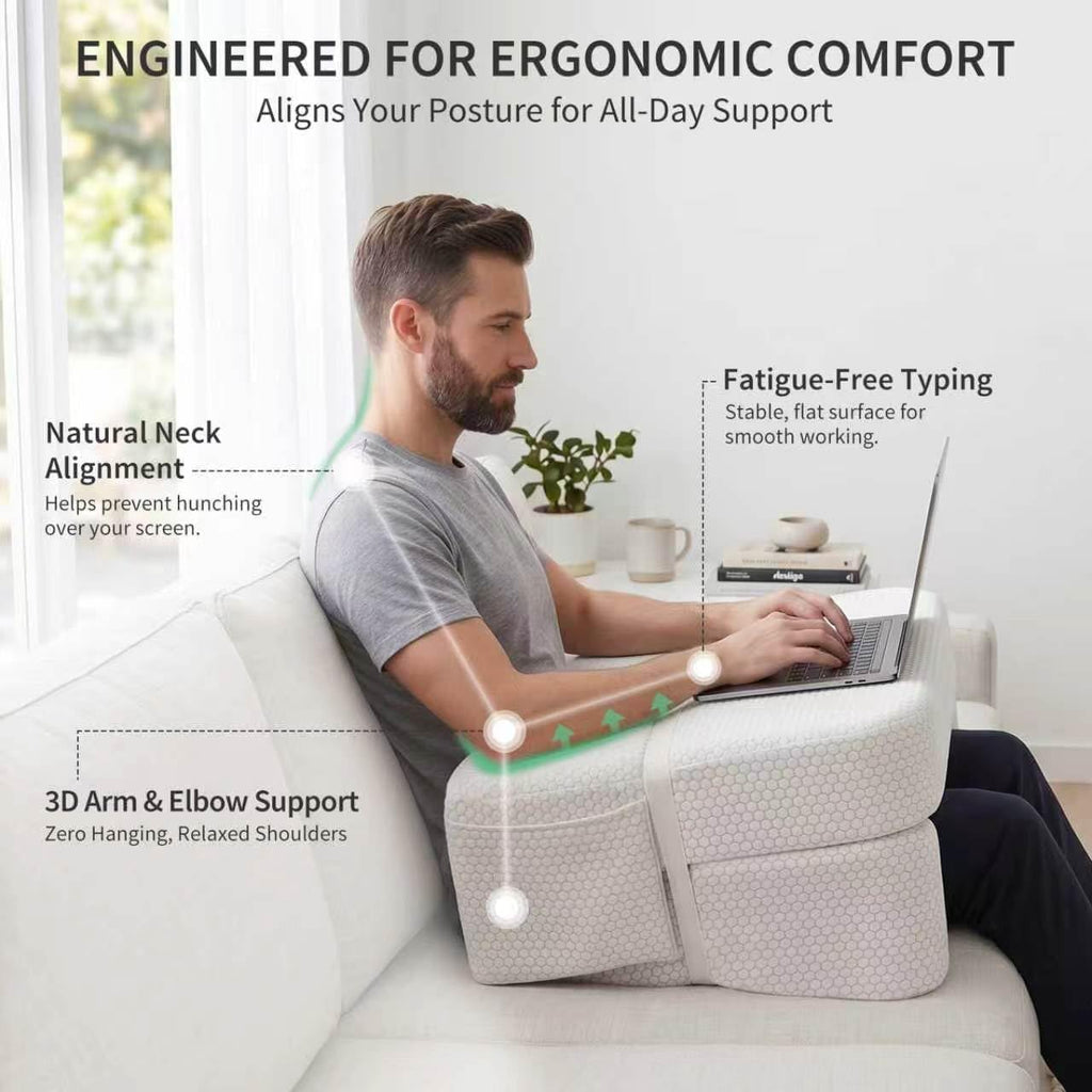 Foldable Lap Desk Pillow - Armrest, Laptop Cushion for Couch & Bed - Image 3