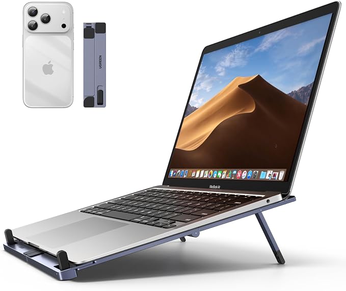 UGREEN Portable Laptop Stand, Foldable & Compact Aluminum Computer Stand Holder for Desk, Adjustable Ergonomic Laptop Riser for MacBook, Travel-Friendly for 10-17 Inch Laptops by Unknown