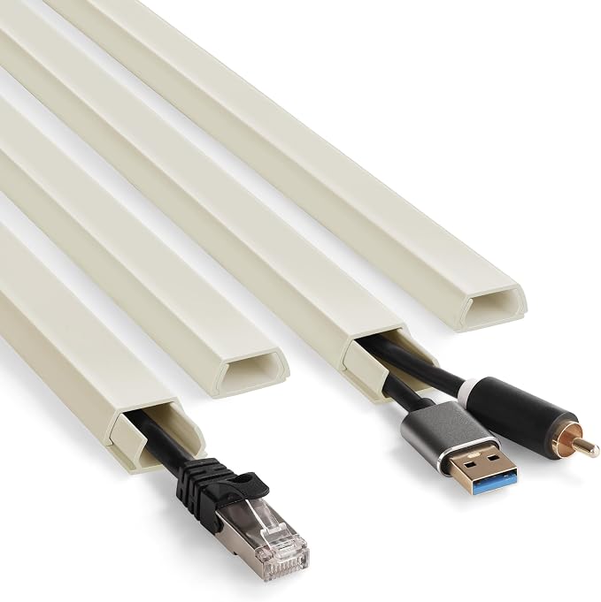 66in Cord Covers for Wires on Wall, Beige Wall Cord Hider Hide Cords | Wire Covers for Cords Kit, TV Cable Hider Wall Kit, Easy to Install Cord Cover, Cable Management Wall 4XL16.5inW0.86inH0.43in by YCLYC