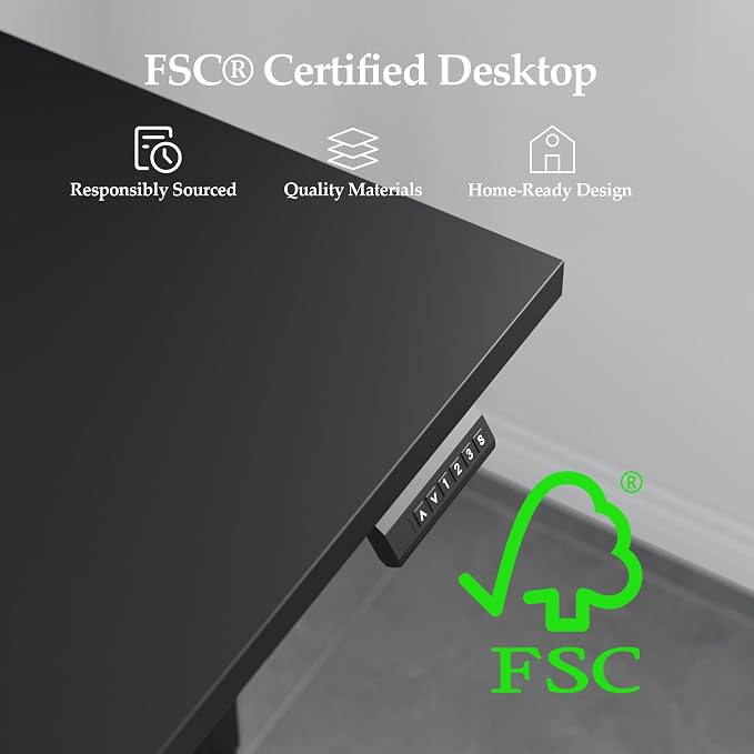 Klicelor L Shaped Standing Desk 63 x 55 Inch, Electric Height Adjustable Corner Desk for Home Office Workstation, Ergonomic Sit Stand Computer Table with Memory Controller, Black - Image 9