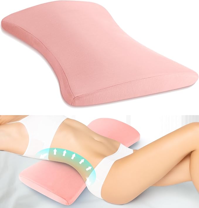 Lumbar Support Pillow for Bed Relief Back Pain: Lower Back Pillow for Sleeping - Memory Foam Waist Pillow - Back Wedge Bolster Pillow for Side, Back&Stomach Sleepers - Bed Rest Pillow for Car, Sofa by VamorryDirect