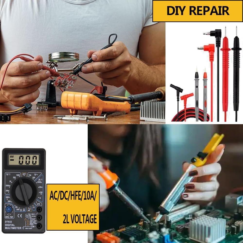 LEATBUY Network Crimp Tool Kit for RJ45/RJ11/RJ12/CAT5/CAT6/Cat5e/8P, Professional Crimper Connector Stripper Cutter, Computer Maintenance Lan Cable Pliers Tester Soldering Iron Set (Black), DUW-24D1 - Image 5
