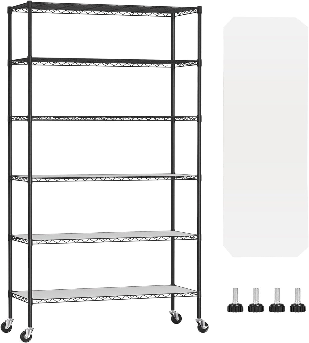 BestOffice | 6-Tier Wire Storage Shelves with PP Shim | 18x45x82 | Black by BestOffice