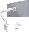 Fydeamer Monitor Arm for 17-35" Screens up to 24.2 lbs, Ergonomic Gas Spring Monitor Stand with Height Adjust, Tilt, Swivel & Cable Management, VESA Desk Mount with 2 Types of Installation, White by Fydeamer