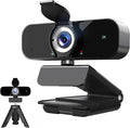 Webcam for Computer, USB Plug&Play, Auto Low Light Correction, Privacy Cover, Tripod, Wide Angle for Meeting/Online Video/Zoom, Web Cam with Microphone (4K) by Unknown