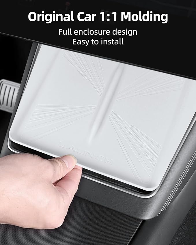 Center Control Wireless Charging Mat, Charger Pad for Tesla Model Y Juniper | White wireless charging silicone pad,center console wireless charger pad 2025 2026 - Image 5