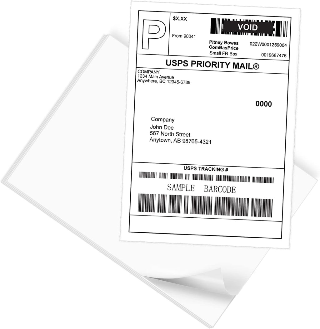 9527 Product Full Sheet Shipping Labels, 8-1/2" x 11" Blank White Sticker Paper, Self Adhesive Address Labels for Laser/Inkjet Printers, 1000 Labels - Image 2