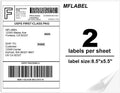 MFLABEL Half Sheet Label Laser/Ink Jet Shipping Labels 8.5 x 11 Inches Packaging Label, Address Labels for Laser & Inkjet Printers, 400 Count(200 Sheets) by MFLABEL