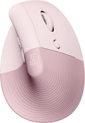 Logitech Lift Vertical Ergonomic Wireless Mouse - Rose | Connect via Bluetooth or included Logi Bolt USB-A receiver, quiet clicks, 4 of 6 buttons customizable, Windows Mac compatible by Unknown
