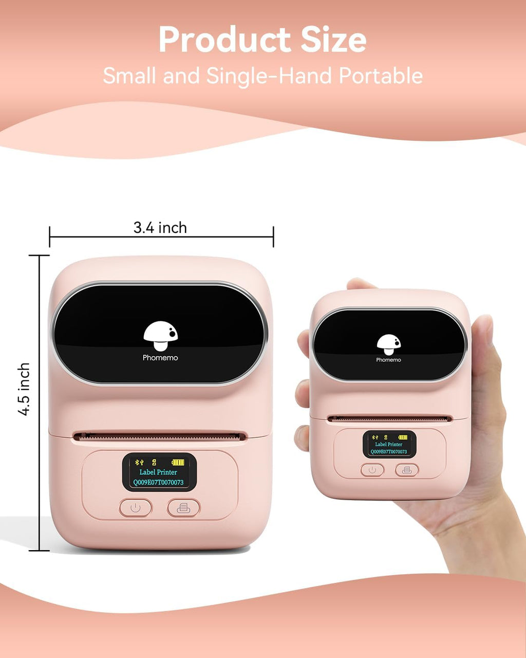 Phomemo Label Printer M110- Small Address Label Maker-Baby Pink - Image 7