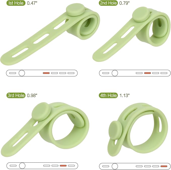 Donruby 24Pcs Silicone Cable Ties, Reusable Cord Organizer Straps, 4 Colors | Adjustable, Multipurpose, 5.12" High-Elasticity Cord Wraps for Bundling Electronics, Home Office Travel Essentials - Image 3