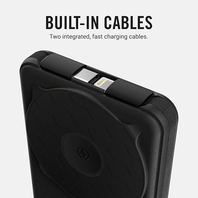 Ridge 20W Magnetic Power Bank Battery Pack 10,000mAh - Fast Charging, Compatible with MagSafe - Portable Charger Flight-Safe Travel Powerbank - Built-in Cables & Magnetic Attachment (Matte Black) - Image 4