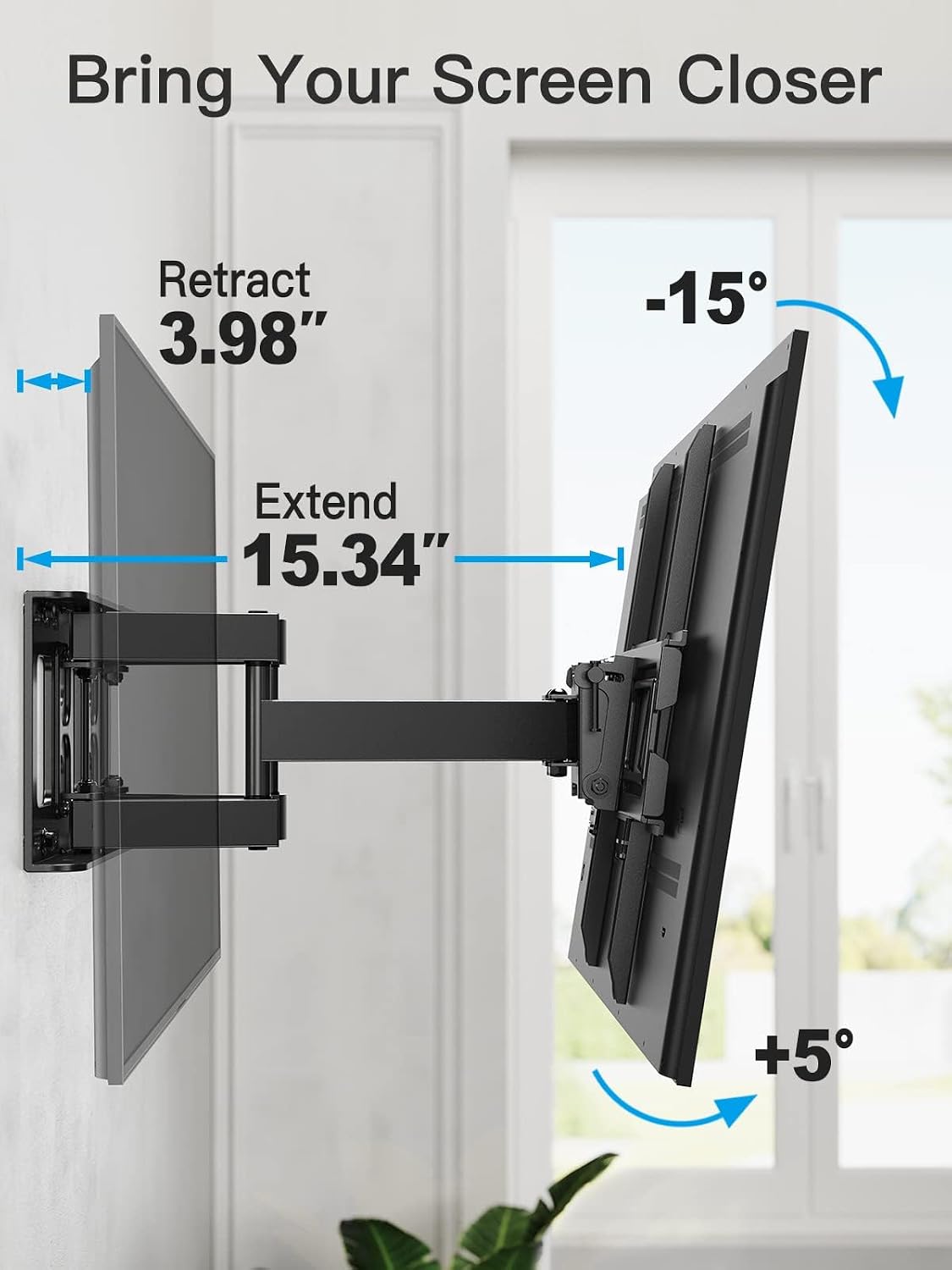 Pipishell Full Motion TV Wall Mount for 26–74 inch TVs up to 99 lbs - Image 8