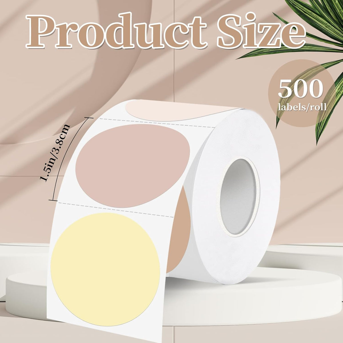 1.5 inch Round Thermal Label,Morandi Thermal Sticker Labels,Direct Thermal Printer Label for DIY Logo Design,Thanks Card,500 Labels/1 Roll - Image 2