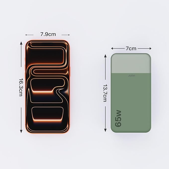 JUOVI 65W Portable Charger for Laptop Power Bank 20000mAh | USB C Laptop Power Bank Fast Charging Battery Pack for Laptop MacBook Dell XPS iPhone 17/16/15/14 Series Samsung and More - Image 7