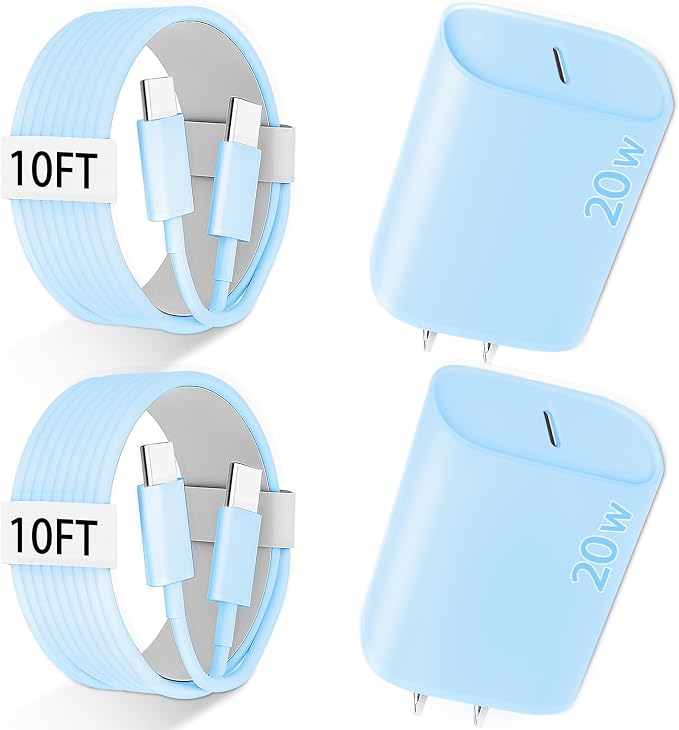 iPhone 17 16 15 Charger Fast Charging, 10 FT iPhone 17 Pro Max Charging Cable(65W/3A) Long USB C 10FT Cord with 20W PD Fast iPhone 17 Pro Max Charger Block for iPhone 17/17 Pro Max/17 Air/16/15 Series by Bustuny