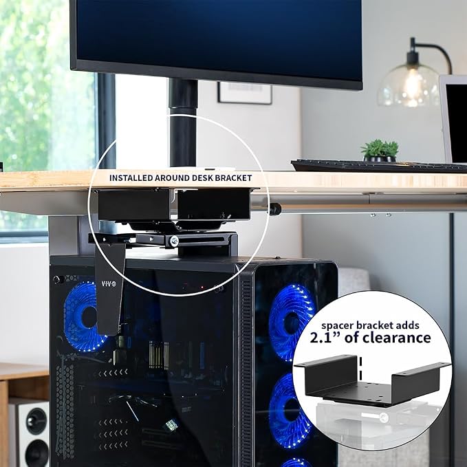 VIVO Black Under Desk and Wall Office PC Mount, MOUNT-PC01-SB - Image 2