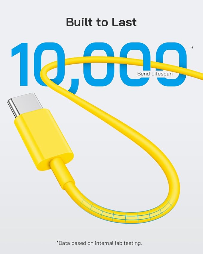 20W Fast Charger for iPhone 17/16/15 with 6FT Cable [3-Pack] - Yellow | USB-C Wall Charger & C-to-C Cable, Compatible with iPhone 17/16/15 Series, USB-C iPad Pro/Air/Mini & More - Image 4