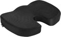 Amazon Basics Comfortable Seat Cushion for Office Chairs, Enhanced Memory Foam with Cooling Gel, Non-Slip, Long Sitting Support, Black by AmazonBasics