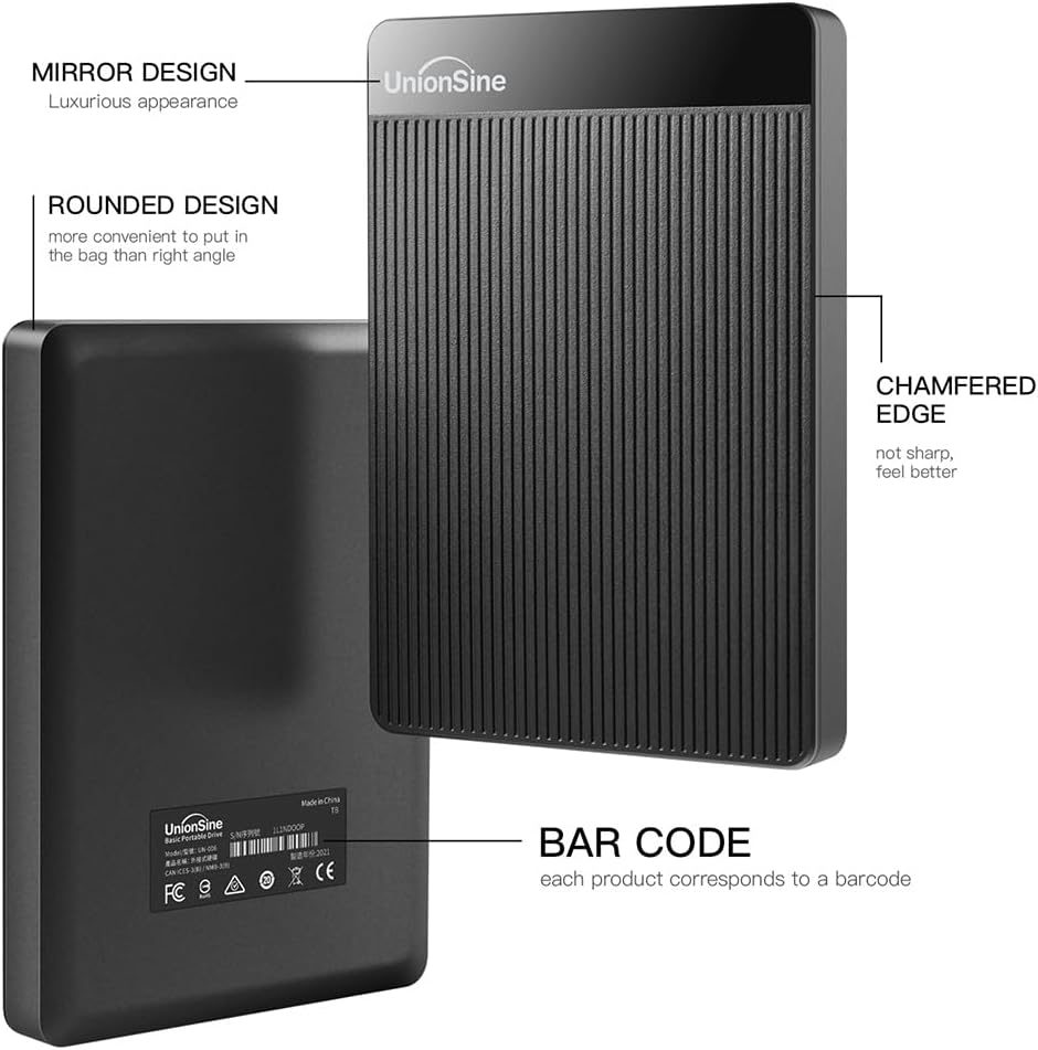 UnionSine 4TB Ultra Slim Portable External Hard Drive HDD-USB 3.0 - Image 6