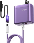 Surface Pro Charger, 65W Microsoft Surface Charger for 12/11/10/9/8/7/6/5/4/3/X, Compatible with Both Microsoft Book/Laptop/Tablet and All USB-C Deviece (Purple) by EGevgoer