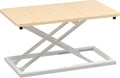 Decoholic 24 inch Height Adjustable Standing Desk Converter（Light Wood | Scissors Lift Keyboard and Mouse Riser Computer Keyboard Stand for Desktop,Keyboard Riser for Stand Up Desk Riser by DECOHOLIC