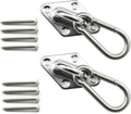 heyous 2 Set M8 Suspension Ceiling Wall Mount U Hook Anchor Hanger Stainless Steel Heavy Duty Multi Purpose Hammock Swing Ceiling Hook Rhombic Base Plate with Snap Hook by heyous