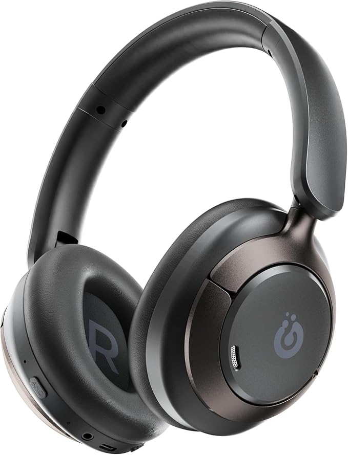Boean Active Noise Cancelling Headphones, Bluetooth 6.0 Wireless Over Ear Headphones with 120H Playtime, 360° Spatial Audio & 5 ENC Mics, Soft Memory Foam, Transparency Mode for Office Travel Gaming by Boeanbluetoothheadphones