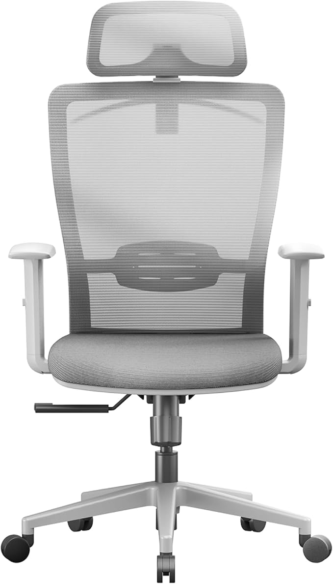 FLEXISPOT Ergonomic Office Chair, High Back Home Office Desk Chairs with Adjustable Lumbar Support, Armrests,90-130° Tilt Lock, Swivel Computer Gaming Chairs for Adults, OC3 Cloud, Light Gray - Image 8