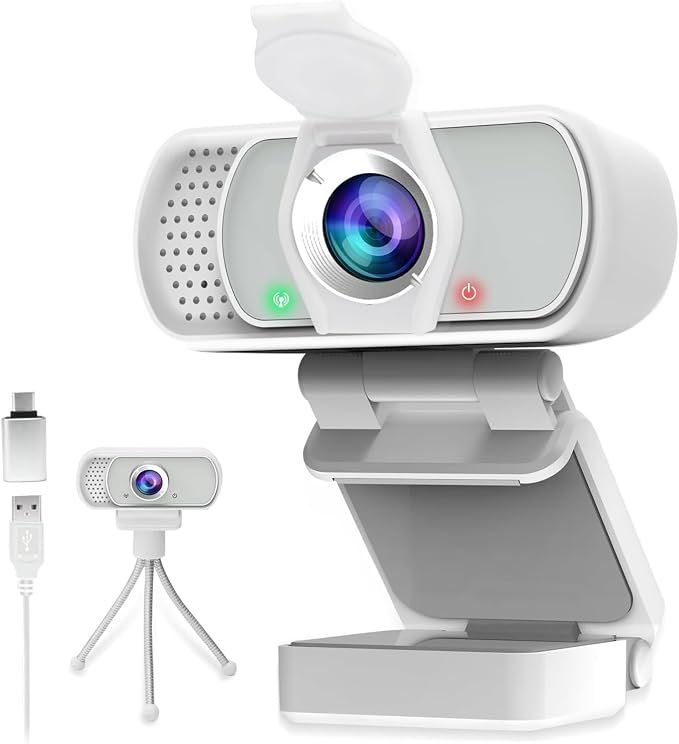 USB c Webcam with Microphone,1080P HD Web Camera for Computer PC Laptop | PC Webcam with Cover&Tripod,110°FOV Wide Angle,Plug&Play Streaming Camera for Switch 2 Laptop Mac Zoom,Teams,Twitch Gaming by ZIQIAN%C2%AE