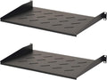 Aeons 1U Universal Server Rack Shelf Vented Rackmount Cantilever Shelf 12" Deep, for 19” IT Network Rack Cabinet Enclosure - Fixed Server Rack Cabinet Shelf 2-Pack by AEONS