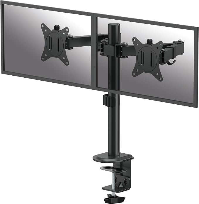 Fellowes Everyday Adjustable Dual Monitor Arm – Holds Two Screens up to 32" (inch) Weighing 19.84 lbs Each, Tilt, Swivel, Rotate, VESA 75/100, Clamp or Grommet Mount, Cable Management by FellowesBrands