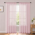 Blush Sheer Curtains 84 Inch Long 2 Panels for Living Room 52" Wide | Sheer White Curtains for Bedroom, Elegant Airy Light Filtering Window Treatments, Rod Pocket, 2pcs Each Panel 52" W x 84" L by OWENIE