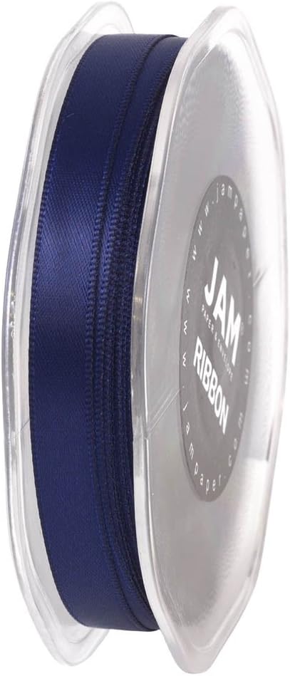 JAM PAPER Double Faced Satin Ribbon - 3/8 Inch Wide x 25 Yards - Navy Blue - Sold Individually - Image 5